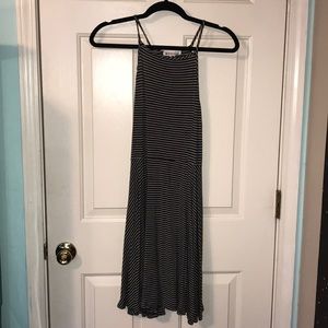 Gray and white dress